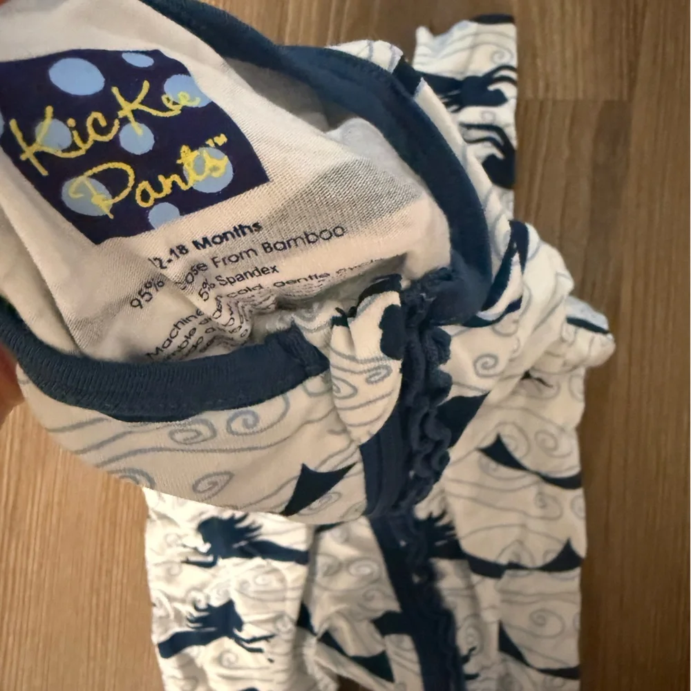 NWOT Kickee Pants bamboo Natural Mermaid footie 12-18m